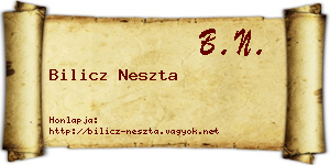 Bilicz Neszta névjegykártya